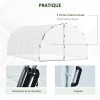 412jWH2oc8L._AC_.jpg Outsunny Serre de Jardin Tunnel Surface Sol 16 m² châssis Tubulaire renforcé 24 mm Double Porte avec poignées Blanc