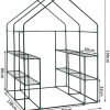 414OXfDKXCL._AC_.jpg BEJOY Walk In Serre en plastique avec étagères, grande maison de jardin renforcée avec cadre en tubes d'acier, 143 x 143 x 195 cm
