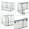 417cqvgIEL._AC_.jpg HOMCOM Serre de Jardin Tunnel Serre à tomates 3,5L x 1l x 0,8H m 3 Portes zippées bâche PVC Transparent métal époxy Vert