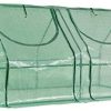 41B0ao5kAiL._AC_.jpg Outsunny Mini Serre de Jardin Serre à tomates Double bâche 180L x 90l x 90H cm Acier PE PVC 2 fenêtres avec Zip enroulables Vert