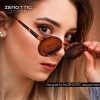 ZENOTTIC Lunette de soleil polarisé Rétro Classique Ronde Rétro Lunettes de soleil UV400 Cadre Homme Femme