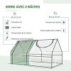 41EKhvBGkL._AC_.jpg Outsunny Mini Serre de Jardin Serre à tomates Double bâche 180L x 90l x 90H cm Acier PE PVC 2 fenêtres avec Zip enroulables Vert