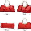 41VwRjWiYFL._AC_.jpg Tisdaini® Sacs portés Main Femme Tendance Vernis Cabas Sacs portés épaule Sacs bandoulière Sac a Main Noir