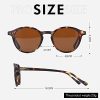 ZENOTTIC Lunette de soleil polarisé Rétro Classique Ronde Rétro Lunettes de soleil UV400 Cadre Homme Femme