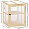 41m-iL7YZVS._AC_.jpg Outsunny Mini Serre de Jardin 2 Niveaux dim. 62L x 63l x 82H cm Porte et Panneau Toit ouvrant Bois Sapin traité Polycarbonate