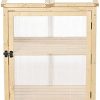 41ofGpCTphS._AC_.jpg Outsunny Mini Serre de Jardin 2 Niveaux dim. 62L x 63l x 82H cm Porte et Panneau Toit ouvrant Bois Sapin traité Polycarbonate
