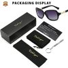 Dollger Lunettes de soleil Femme Lunettes de Soleil Polarisées Surdimensionnées Lunettes de Soleil Monture Carré Rétro Protection UV400