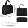41u2EHgxGvL._AC_.jpg CRAZYCHIC - Sac à Main Cabas Grande Taille Femme Lycéenne - Fourre-Tout Cuir PU Cours Travail Fille Etudiante Capacité Format A4 Large - Cartable Porte-Document Business Tote Shopping - Noir