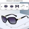 Dollger Lunettes de soleil Femme Lunettes de Soleil Polarisées Surdimensionnées Lunettes de Soleil Monture Carré Rétro Protection UV400