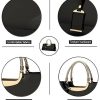 51HQXR86KLL._AC_.jpg Tisdaini® Sacs portés Main Femme Tendance Vernis Cabas Sacs portés épaule Sacs bandoulière Sac a Main Noir