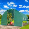 51OimQUUXEL.jpg BRAST Serre de Jardin 12m2 (3x4) serre tunnel, parois enroulables, très stable: Tubes d’acier galvanisés et Film spéciale de protect 175 g/m2, aération optimale, montage rapide, serre de jardin tunnel