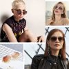 Dollger Lunettes de Soleil pour Femme Classique Pilote Lunettes de Soleil Monture Métal Style Mode Protection UV400