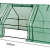 51ZlWowMANL._AC_.jpg HOMCOM Mini Serre de Jardin 270L x 90l x 90H cm Acier PE Haute densité 140 g/m² Anti-UV 3 fenêtres avec Zip enroulables Vert