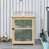 51fCy0mmgmS._AC_.jpg Outsunny Mini Serre de Jardin 2 Niveaux dim. 62L x 63l x 82H cm Porte et Panneau Toit ouvrant Bois Sapin traité Polycarbonate