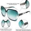FEISEDY Lunette de Soleil Femme Polarisées Surdimensionnées Carrées Protection UV400 Scintillante Composite Lustre Lunettes de Soleil Femme B2289