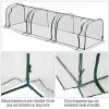 51ioUi1sTAL._AC_.jpg HOMCOM Serre de Jardin Tunnel Serre à tomates 3,5L x 1l x 0,8H m 3 Portes zippées bâche PVC Transparent métal époxy Vert