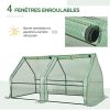 51nOqo1E1PL._AC_.jpg Outsunny Mini Serre de Jardin Serre à tomates Double bâche 180L x 90l x 90H cm Acier PE PVC 2 fenêtres avec Zip enroulables Vert