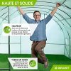 51xj9VzxoBL.jpg BRAST Serre de Jardin 12m2 (3x4) serre tunnel, parois enroulables, très stable: Tubes d’acier galvanisés et Film spéciale de protect 175 g/m2, aération optimale, montage rapide, serre de jardin tunnel