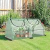 610jkcA9wTL._AC_.jpg Outsunny Mini Serre de Jardin Serre à tomates Double bâche 180L x 90l x 90H cm Acier PE PVC 2 fenêtres avec Zip enroulables Vert