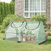 612s7Pw2CEL._AC_.jpg Outsunny Mini Serre de Jardin Serre à tomates Double bâche 180L x 90l x 90H cm Acier PE PVC 2 fenêtres avec Zip enroulables Vert