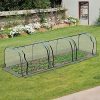 61AvQD-hySL._AC_.jpg HOMCOM Serre de Jardin Tunnel Serre à tomates 3,5L x 1l x 0,8H m 3 Portes zippées bâche PVC Transparent métal époxy Vert