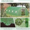 61BNHpcZ13L._AC_.jpg Outsunny Serre de Jardin Tunnel 18 m² dim. 6L x 3l x 2H m - 8 fenêtres, Porte zippée Enroulable - châssis Tubulaire Acier galvanisé, bâche PE Haute densité Vert