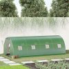 61F-tONJiLL._AC_.jpg Outsunny Serre de Jardin Tunnel 18 m² dim. 6L x 3l x 2H m - 8 fenêtres, Porte zippée Enroulable - châssis Tubulaire Acier galvanisé, bâche PE Haute densité Vert