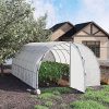 61XwzJpoGfL._AC_.jpg Outsunny Serre de Jardin Tunnel Surface Sol 16 m² châssis Tubulaire renforcé 24 mm Double Porte avec poignées Blanc