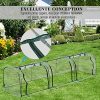 61b4cluIaFL._AC_.jpg HOMCOM Serre de Jardin Tunnel Serre à tomates 3,5L x 1l x 0,8H m 3 Portes zippées bâche PVC Transparent métal époxy Vert