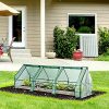 61sQ4b0epSS._AC_.jpg HOMCOM Mini Serre de Jardin 270L x 90l x 90H cm Acier PE Haute densité 140 g/m² Anti-UV 3 fenêtres avec Zip enroulables Vert