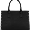CRAZYCHIC - Sac à Main Cabas Grande Taille Femme Lycéenne CRAZYCHIC - Sac à Main Cabas Grande Taille Femme Lycéenne - Fourre-Tout Cuir PU Cours Travail Fille Etudiante Capacité Format A4 Large - Cartable Porte-Document Business Tote Shopping - Noir