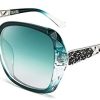 FEISEDY Lunette de Soleil Femme Polarisées Surdimensionnées Carrées Protection UV400 Scintillante Composite Lustre Lunettes de Soleil Femme B2289