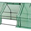 HOMCOM Mini Serre de Jardin 270L x 90l x 90H HOMCOM Mini Serre de Jardin 270L x 90l x 90H cm Acier PE Haute densité 140 g/m² Anti-UV 3 fenêtres avec Zip enroulables Vert