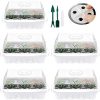 Jzy Qzn 5 PCS Bac à Semis Mini Serre de Jzy Qzn 5 PCS Bac à Semis Mini Serre de Jardin Plateaux de Semences avec Couvercle/Étiquettes/Outils Plateaux de Démarrage de Semis 12 Cellules pour Germination, Croissance de Graines (Blanc)