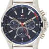 Tommy Hilfiger Homme Analogique Quartz Montre avec Bracelet en Acier Inoxydable 1791788