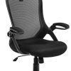SONGMICS Siège de Bureau Pivotant, Fauteuil Ergonomique en Maille Respirant, SONGMICS Siège de Bureau Pivotant, Fauteuil Ergonomique en Maille Respirant, avec accoudoir Pliable en Mousse, Appui-tête réglable, OBN51BK