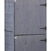 Outsunny Armoire abri de Jardin Remise pour Outils 3 étagères Outsunny Armoire abri de Jardin Remise pour Outils 3 étagères 2 Porte loquets Toit Pente bitumé 84L x 51l x 188H cm pin Massif traité Gris