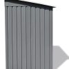 vidaXL Abri de Jardin Métal Gris Rangement Patio Terrasse Cabane à Outils