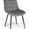 31FABJh2k0L._AC_.jpg IDMarket - Lot de 4 chaises Mady en Velours Gris Clair pour Salle à Manger