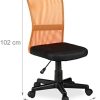 Relaxdays Chaise de bureau ergonomique fauteuil pivotant hauteur réglable 90 kg enfants HxlxP: 102 x 55 x 55 cm, orange, Nylon, maille et plastique, Taille Unique