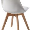 Albatros Chaises de Salle à Manger AARHUS, Lot de 4, Blanc avec Pieds en Bois Massif, Hêtre, Design Rétro Scandinave