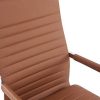 CLP Chaise De Bureau Amadora en Similicuir Ou Tissu avec roulettes I Fauteuil De Bureau Ergonomique Réglable en Hauteur I Dossier Et accoudoirs, Couleur:Brun Clair, matière:Similicuir