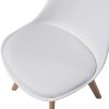 Albatros Chaises de Salle à Manger AARHUS, Lot de 4, Blanc avec Pieds en Bois Massif, Hêtre, Design Rétro Scandinave