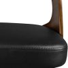 Yaheetech Chaise Bureau Bois Courbé Accoudoir Ergonomique Pivotantes Hauteur Réglable pour Salon Bar Salle de Séjour Chambre Studio Charge 136 kg Noir