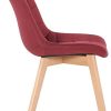CLP Chaise De Salle A Manger Passaic en Velours I Chaise avec Surface D'assise Matelassée Pieds en Bois De Hêtre, Couleur:Rouge