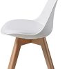 Albatros Chaises de Salle à Manger AARHUS, Lot de 4, Blanc avec Pieds en Bois Massif, Hêtre, Design Rétro Scandinave