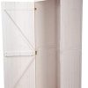 31d5b6VETxL._AC_.jpg Outsunny Armoire abri de Jardin Remise pour Outils 3 étagères Porte loquet Toit Pente bitumé 68L x 65l x 214H cm pin Massif traité Blanc