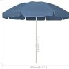 31j0n9TCifL._AC_.jpg vidaXL Parasol de Plage Abri de Soleil Parasol de Jardin Parasol de Patio Terrasse Extérieur Anti-UV Anti-décoloration Bleu 240 cm