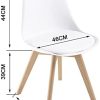 31lTX-btYQL._AC_.jpg Chaises de Salle à Manger scandinave DEWINNER, Chaise de Bureau rétro, Assise rembourrée en hêtre Massif (White, Lot de 4)