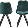 31lzA0kY8iL._AC_.jpg Marque Amazon - Movian Arendsee - Lot de 2 chaises de salle à manger, 55 x 48,5 x 85 cm, Vert bouteille/ pieds en hévéa noirs